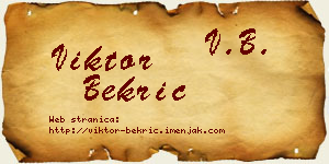 Viktor Bekrić vizit kartica